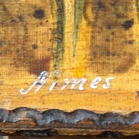 Vintage 1955 FEA Handcrafted Wooden Trinket Box With Painted Roman Colosseum - Picture 4 of 10